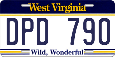 WV license plate DPD790