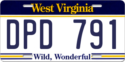 WV license plate DPD791