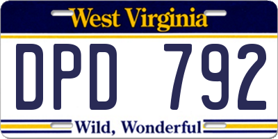 WV license plate DPD792
