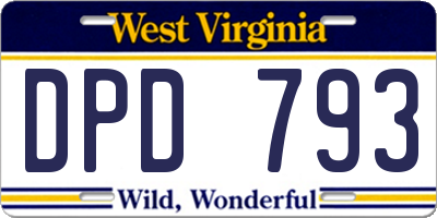WV license plate DPD793