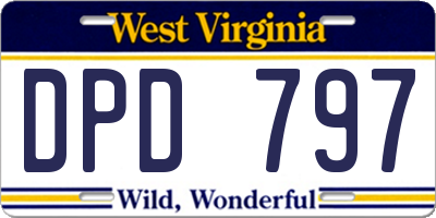 WV license plate DPD797