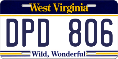 WV license plate DPD806
