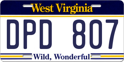 WV license plate DPD807