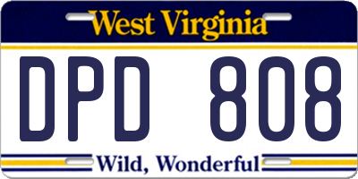 WV license plate DPD808