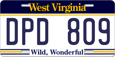 WV license plate DPD809