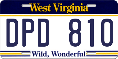 WV license plate DPD810