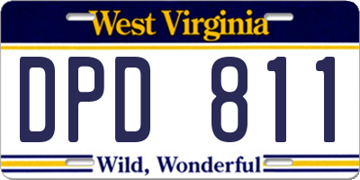 WV license plate DPD811