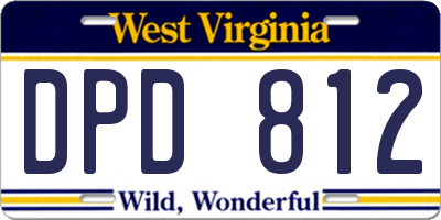 WV license plate DPD812