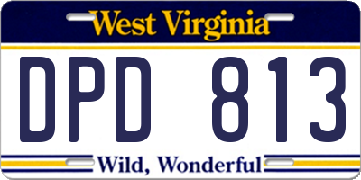 WV license plate DPD813