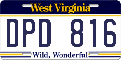 WV license plate DPD816