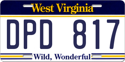 WV license plate DPD817