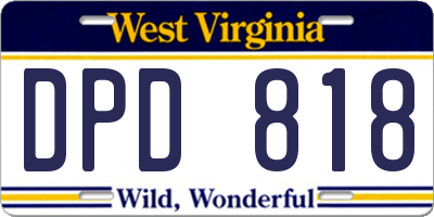 WV license plate DPD818