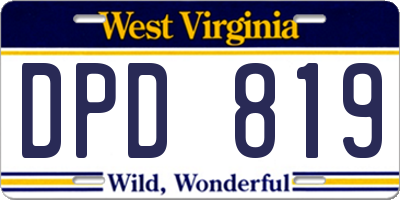WV license plate DPD819