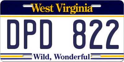 WV license plate DPD822