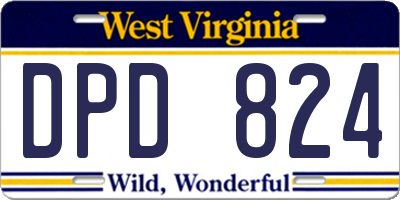 WV license plate DPD824