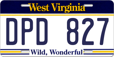 WV license plate DPD827