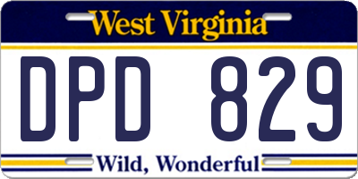WV license plate DPD829