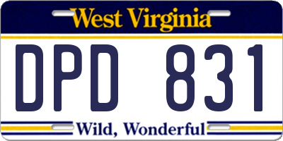 WV license plate DPD831