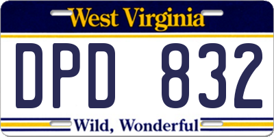 WV license plate DPD832