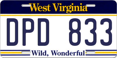 WV license plate DPD833