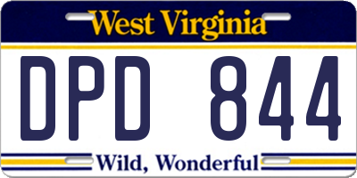 WV license plate DPD844