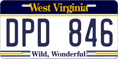 WV license plate DPD846
