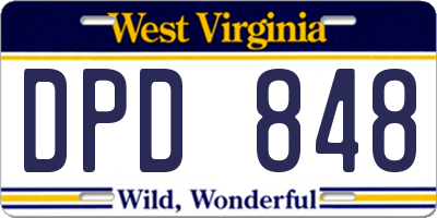 WV license plate DPD848