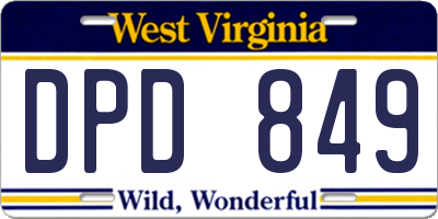 WV license plate DPD849