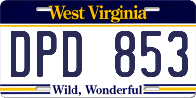 WV license plate DPD853