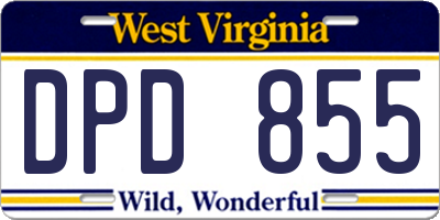 WV license plate DPD855