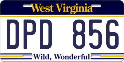 WV license plate DPD856