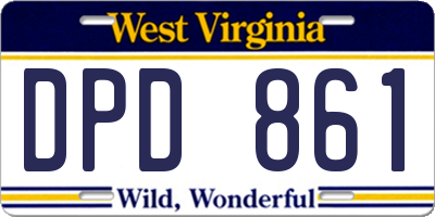 WV license plate DPD861