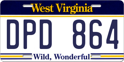 WV license plate DPD864