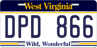 WV license plate DPD866