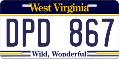 WV license plate DPD867