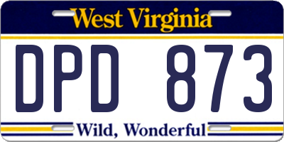 WV license plate DPD873