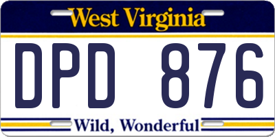 WV license plate DPD876