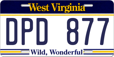 WV license plate DPD877