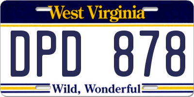 WV license plate DPD878