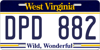 WV license plate DPD882