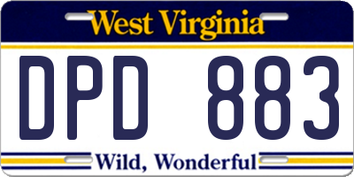 WV license plate DPD883