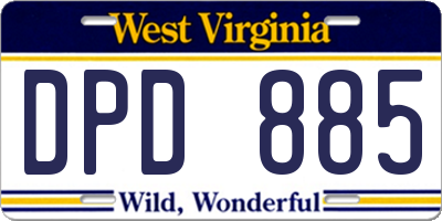 WV license plate DPD885