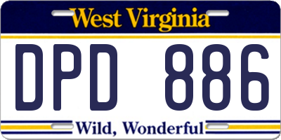 WV license plate DPD886