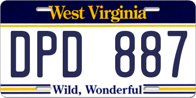 WV license plate DPD887