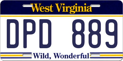 WV license plate DPD889