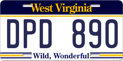 WV license plate DPD890