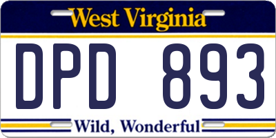 WV license plate DPD893