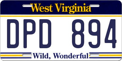 WV license plate DPD894