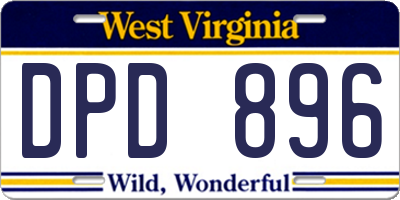 WV license plate DPD896