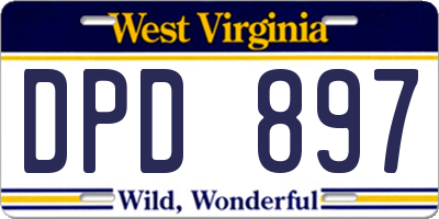 WV license plate DPD897